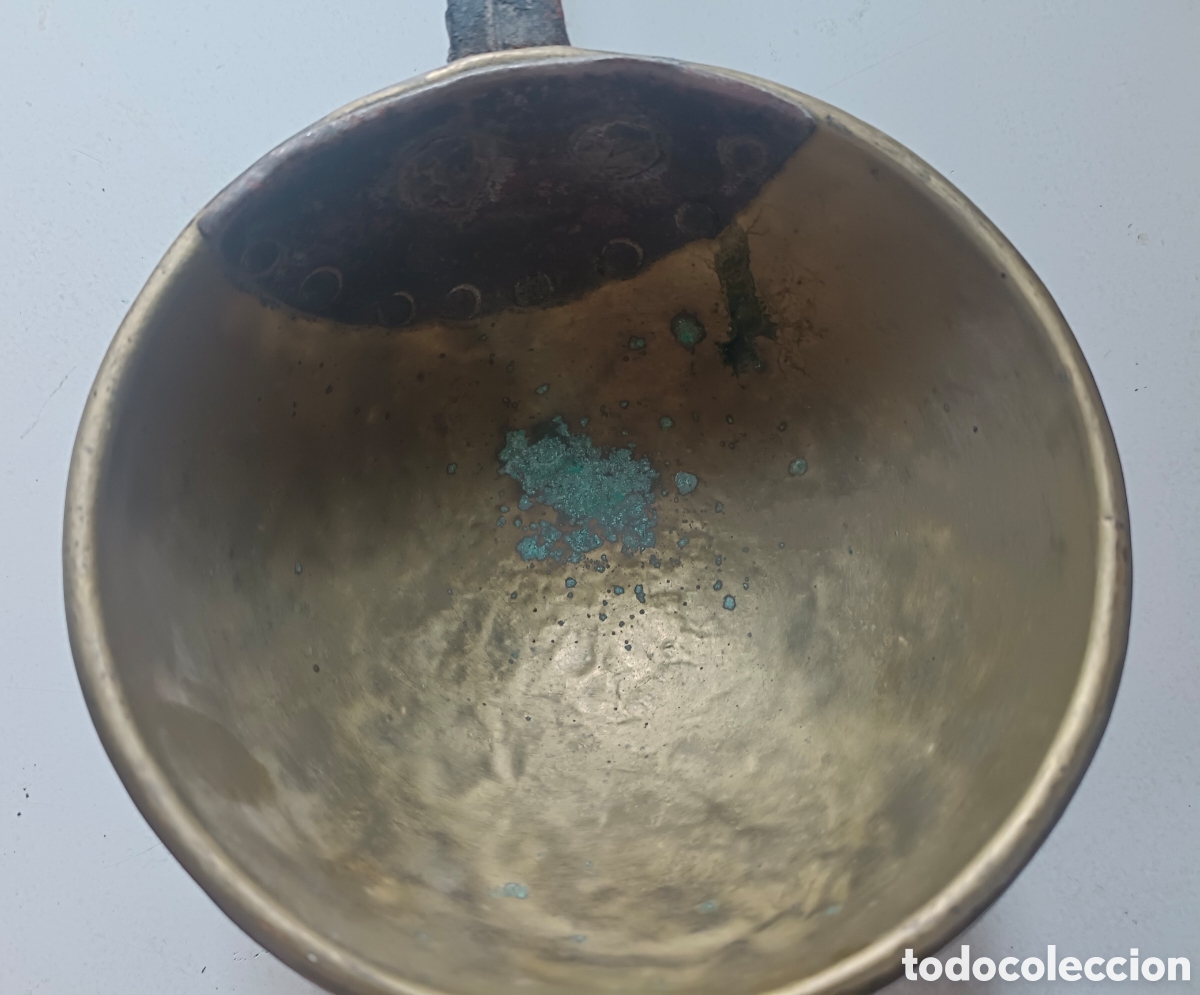Antig&uuml;edades: Antiguo cucharon o cazo de laton - Foto 4