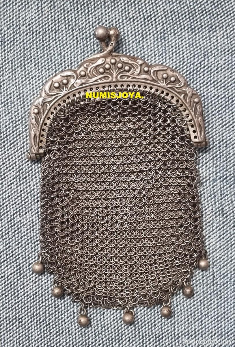 Antiquit&eacute;s: A&ntilde;o 1900. Precioso Bolso AUTENTICO de &Eacute;POCA Plata 900 mmas. Peso 36.50 gr. Tama&ntilde;o 90 x 55 mm