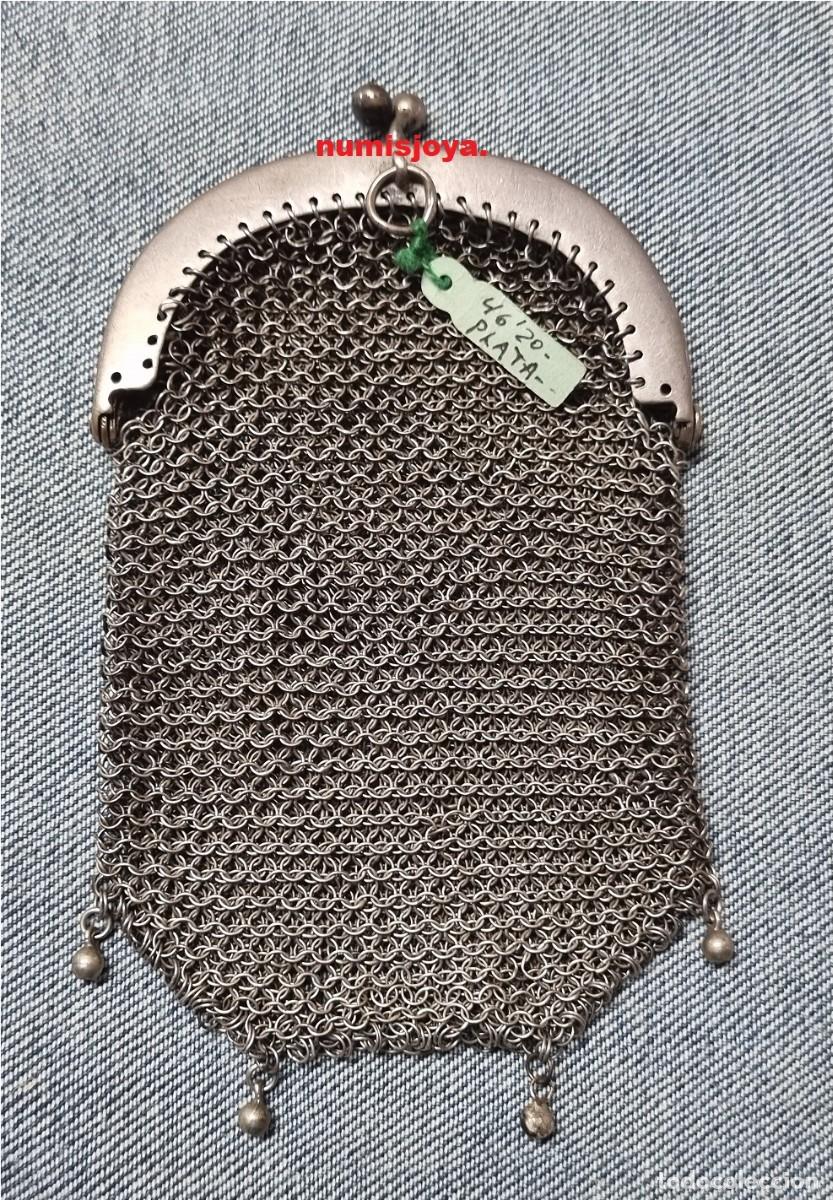 Antiquit&eacute;s: A&ntilde;o 1900. Precioso Bolso AUTENTICO de &Eacute;POCA Plata ley de 900. Peso 46,20 gr. Tama&ntilde;o 105 x 63 mm