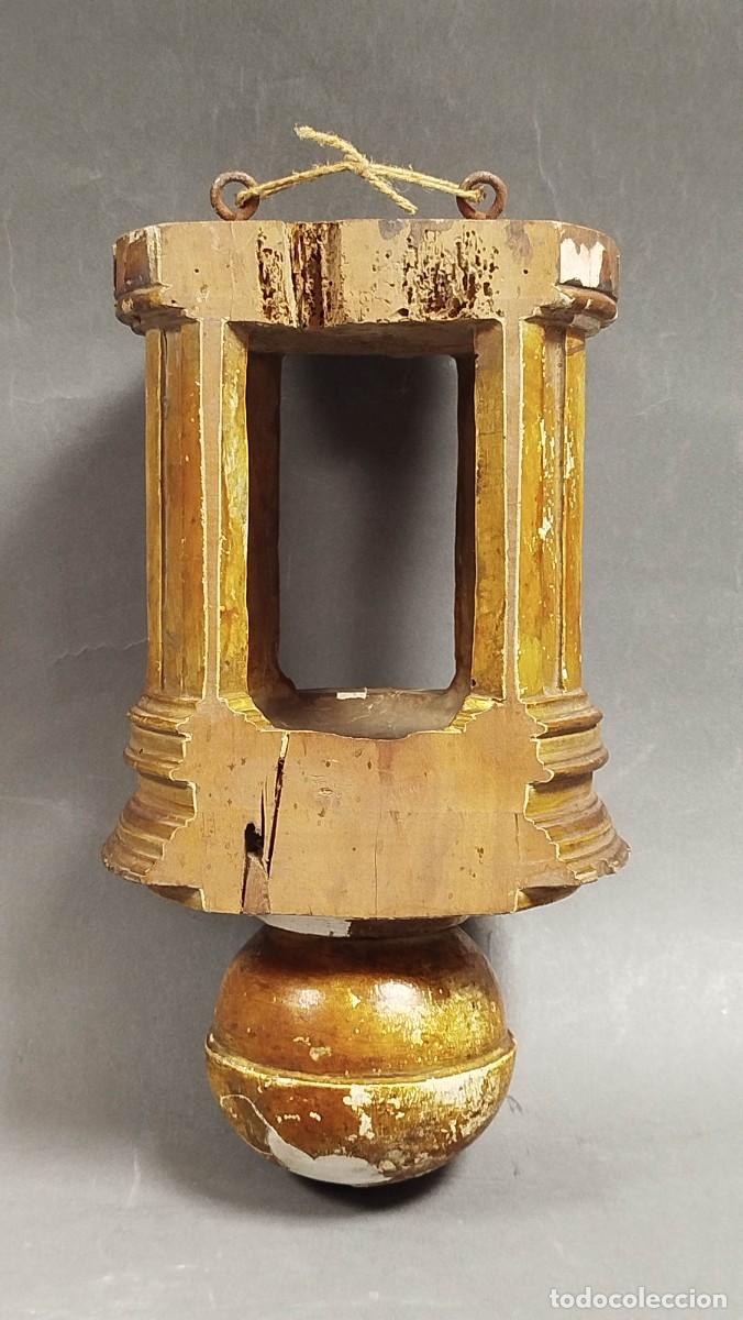 Antig&uuml;edades: FAROL DE MADERA SIGLO XIX - Foto 4