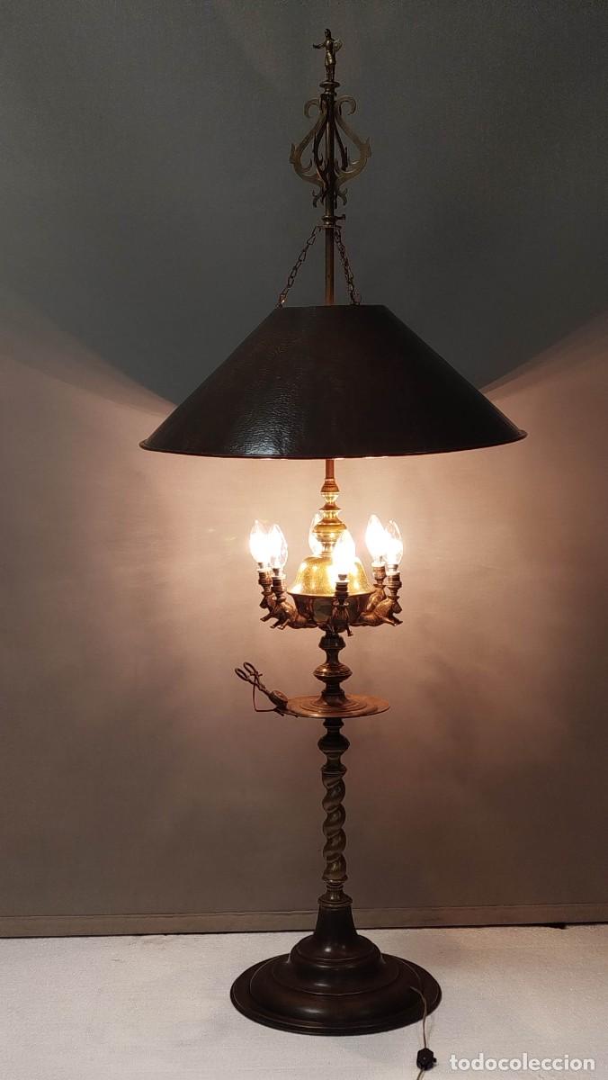 Antig&uuml;edades: LAMPARA DE PIE CON VELON ESTILO ANDALUSI - Foto 2