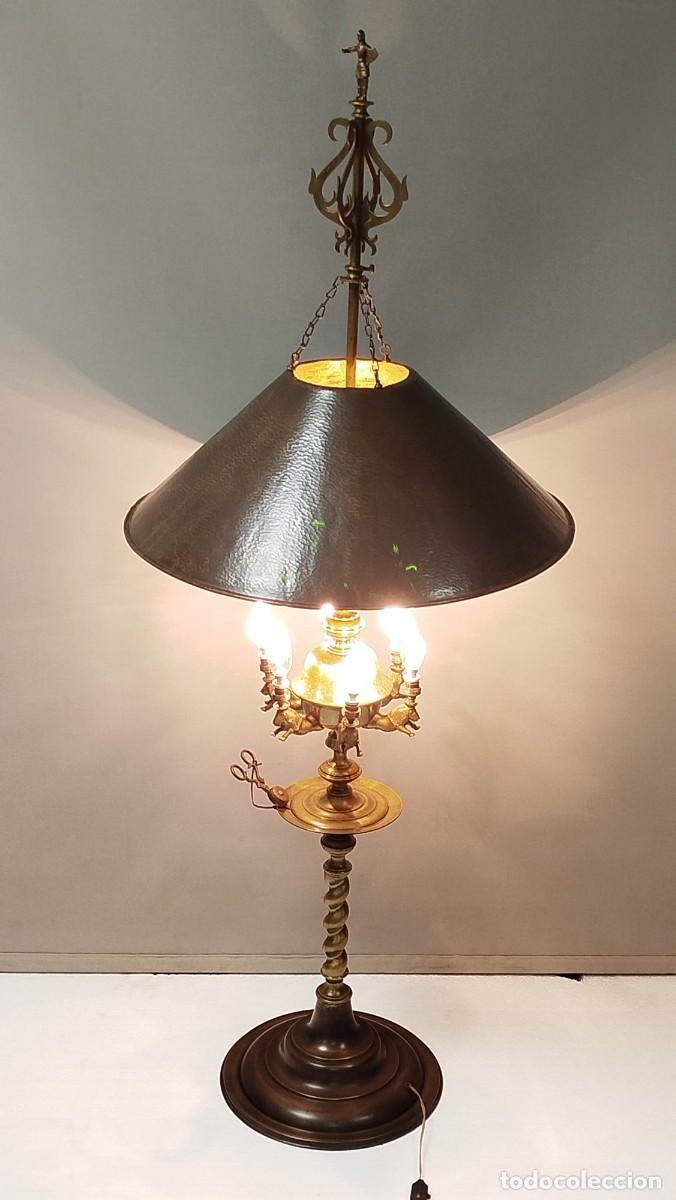 Antig&uuml;edades: LAMPARA DE PIE CON VELON ESTILO ANDALUSI - Foto 3