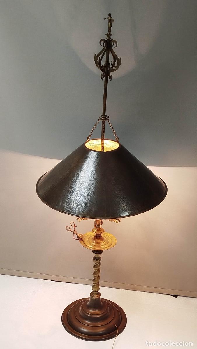 Antig&uuml;edades: LAMPARA DE PIE CON VELON ESTILO ANDALUSI - Foto 4