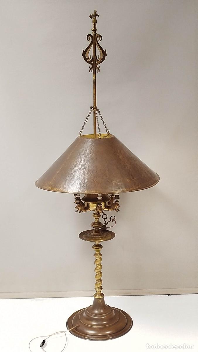 Antig&uuml;edades: LAMPARA DE PIE CON VELON ESTILO ANDALUSI - Foto 18