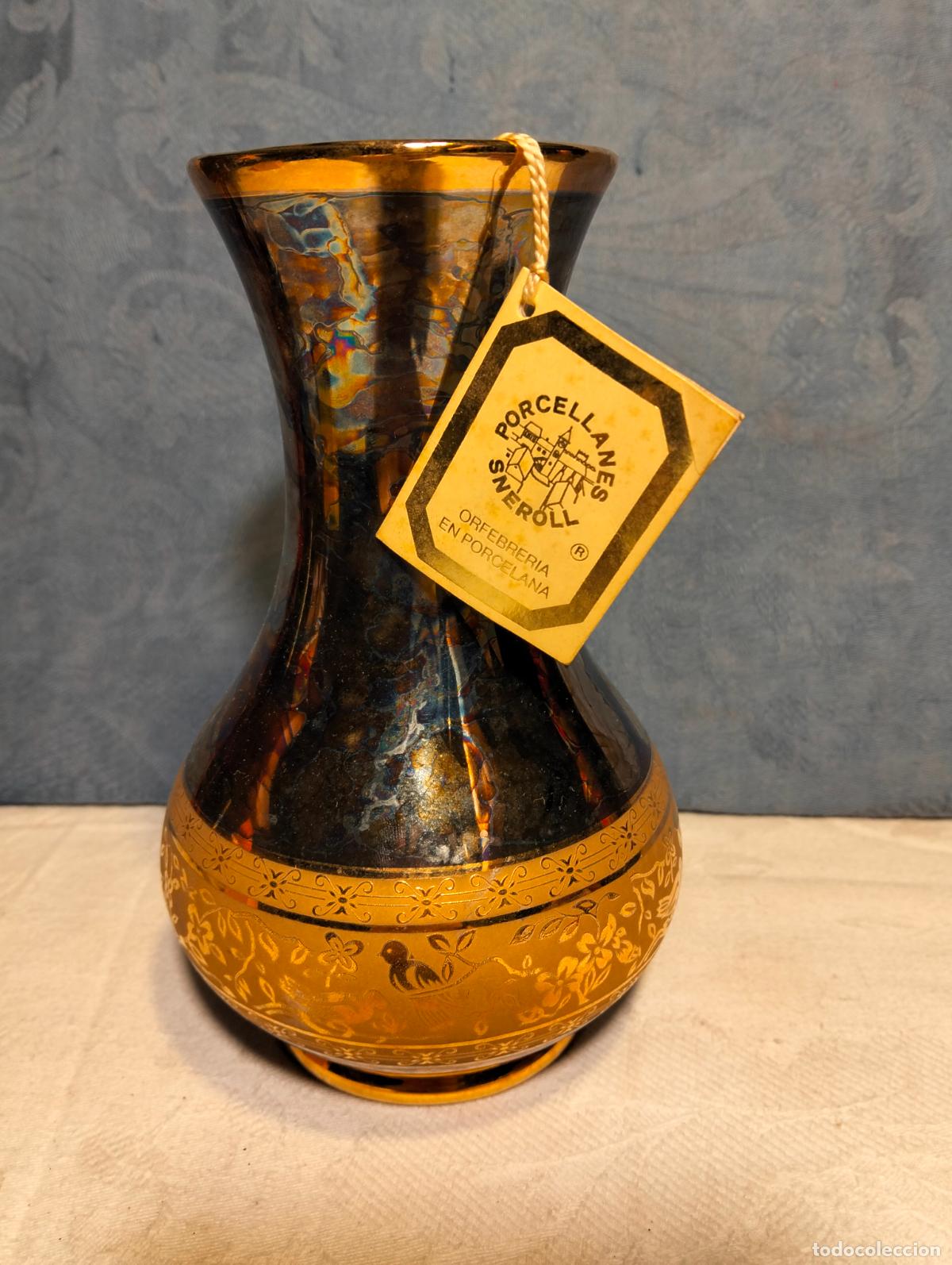 Antiquit&auml;ten: Jarr&oacute;n florero antiguo porcellanes sneroll orfebreria en porcelana casa bohemia decorado con oro 24K