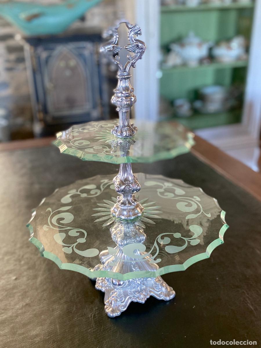 Antig&uuml;edades: Centro de mesa . Plata y cristal . Modernista - Foto 1