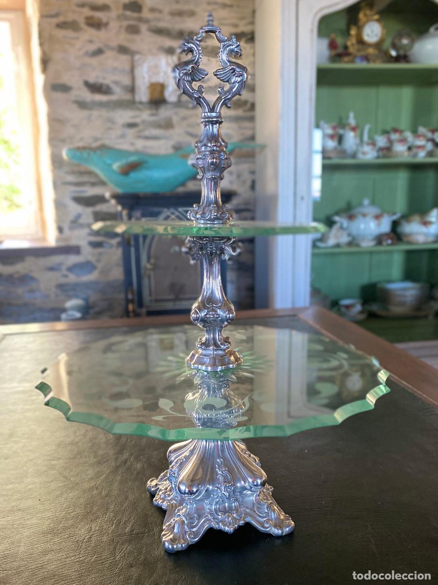 Antig&uuml;edades: Centro de mesa . Plata y cristal . Modernista - Foto 2