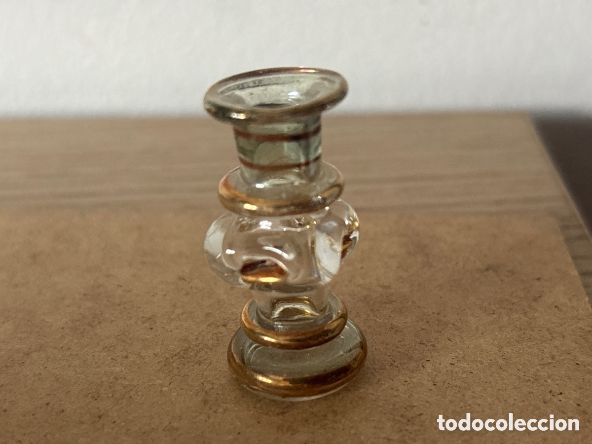Antig&uuml;edades: Antiguo tintero de cristal en miniatura (A5) - Foto 1