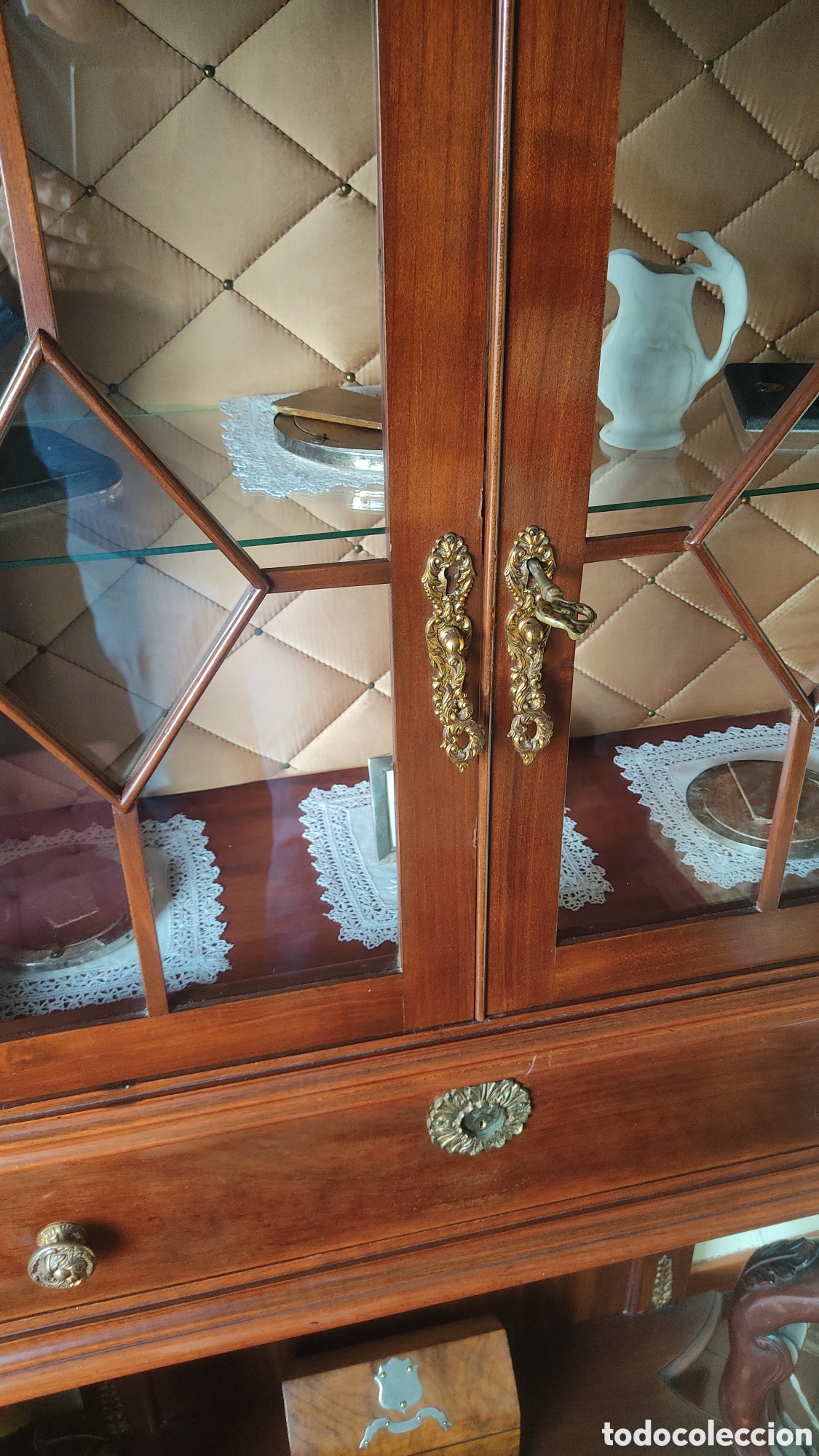 Antig&uuml;edades: Vitrina francesa de caoba. - Foto 17