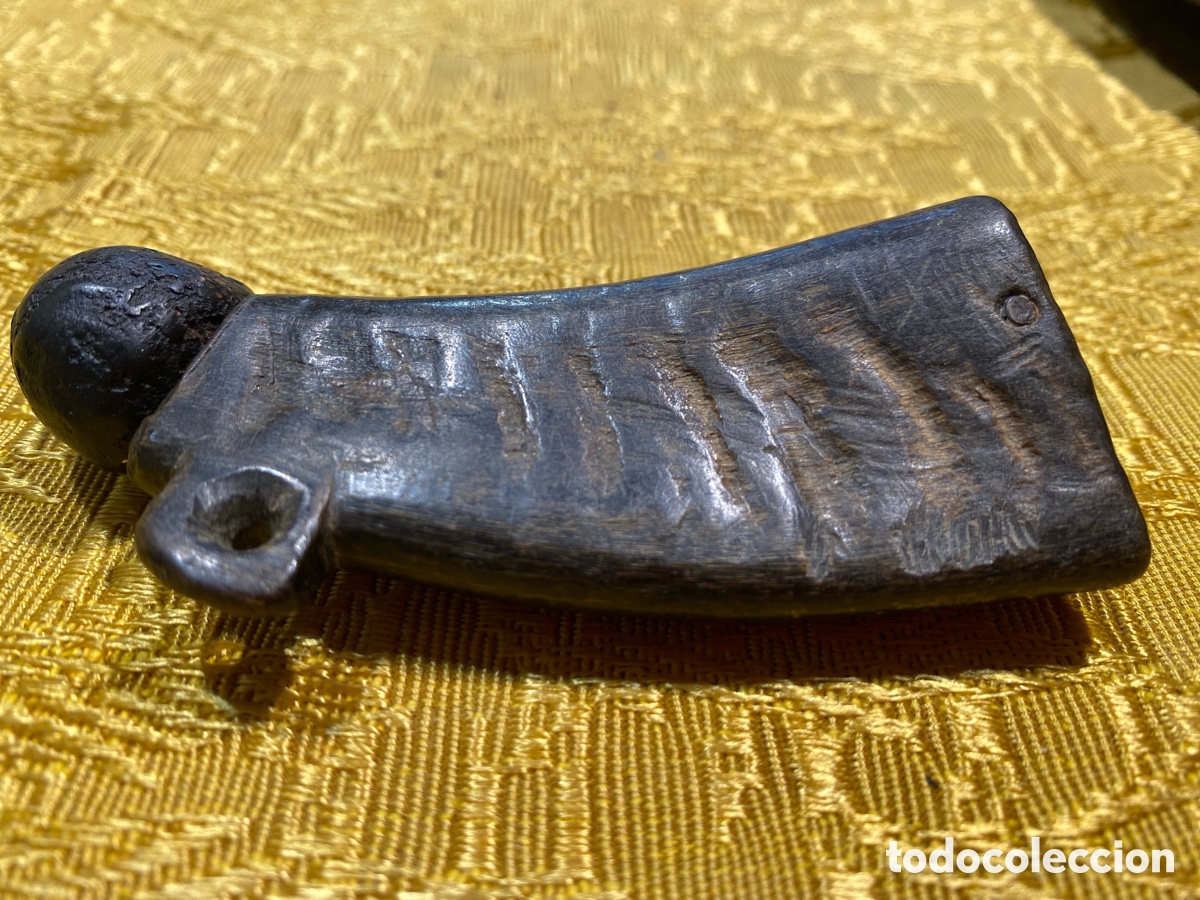 Antig&uuml;edades: Pastoril Objeto antiguo asta de toro - Foto 2