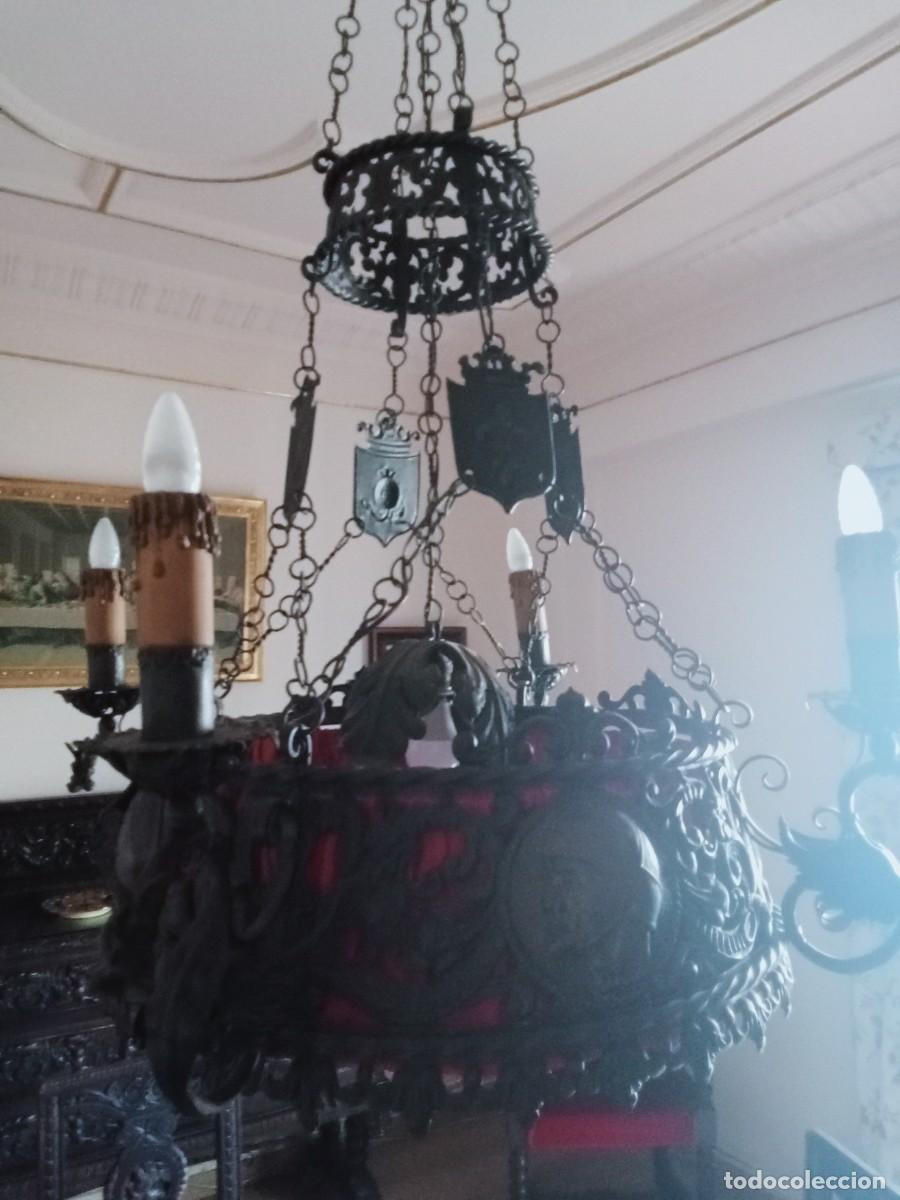 Antig&uuml;edades: Lampara de forja antigua - Foto 1