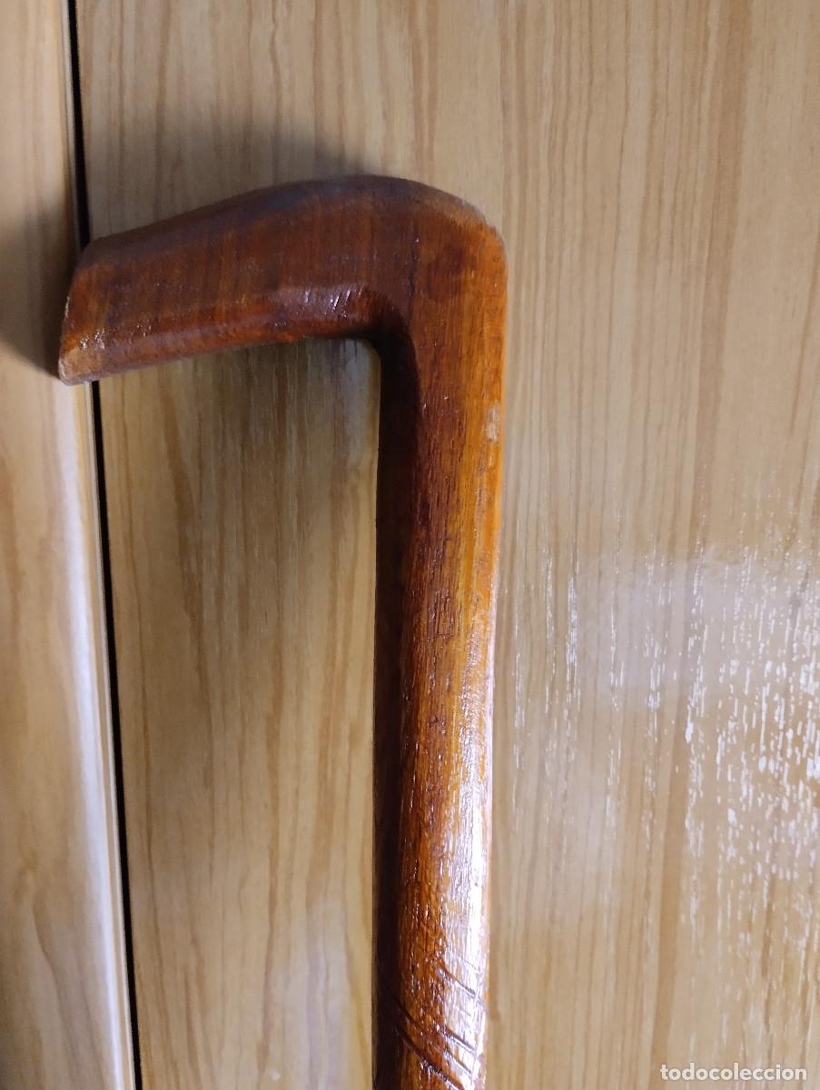 Antig&uuml;edades: baston de madera ornamentado de 91cm - Foto 3
