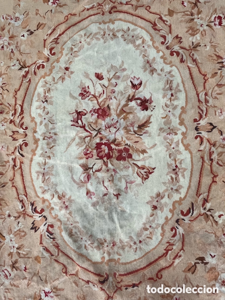 Antiquit&eacute;s: Alfombra de altar de iglesia francesa Aubusson . Mide 171 cm x 268 cm . Buena conservaci&oacute;n