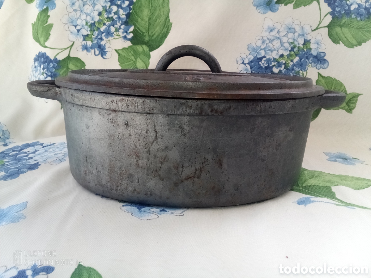 Antig&uuml;edades: OLLA OVALADA DE HIERRO FUNDIDO 10 - CAZUELA - PEROL - Foto 2