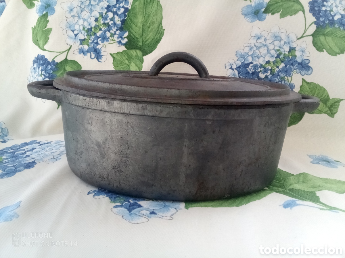 Antig&uuml;edades: OLLA OVALADA DE HIERRO FUNDIDO 10 - CAZUELA - PEROL - Foto 4