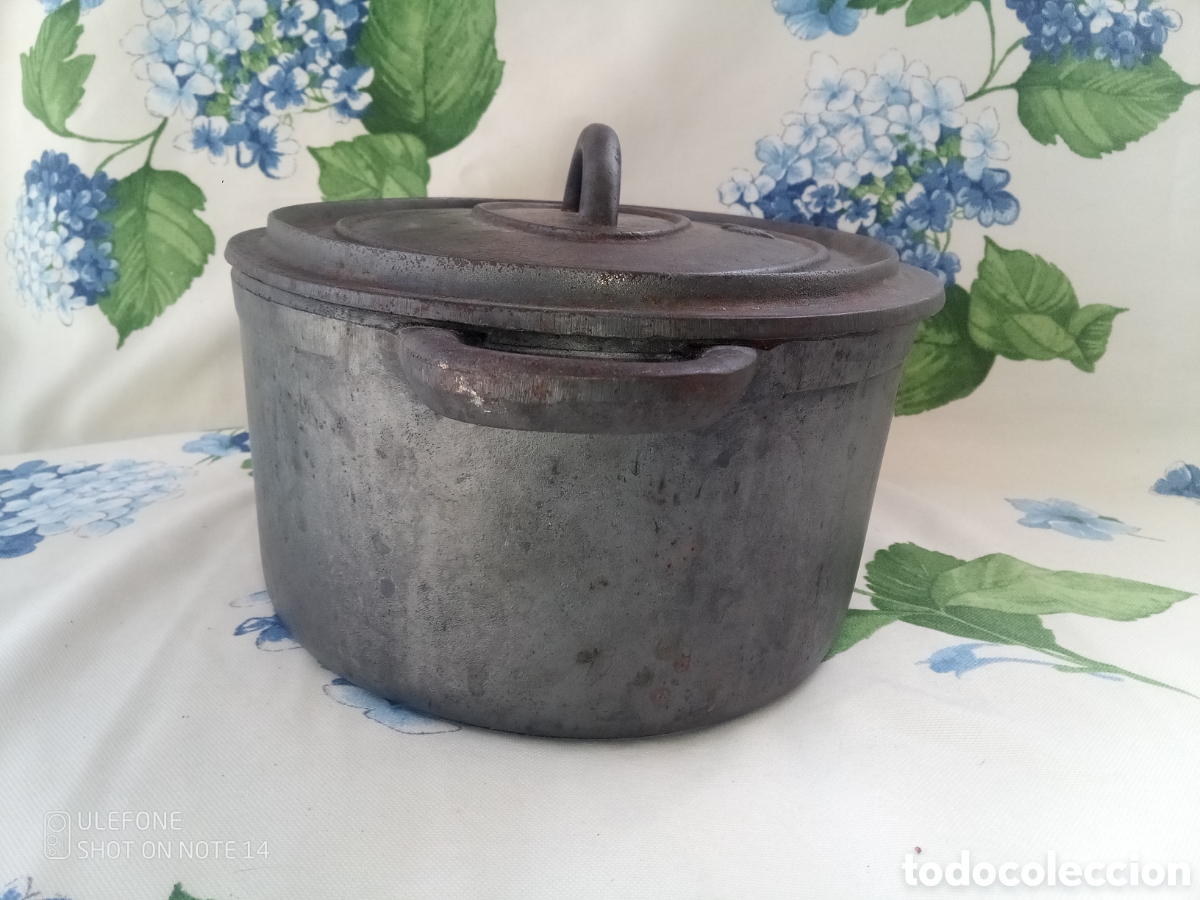 Antig&uuml;edades: OLLA OVALADA DE HIERRO FUNDIDO 10 - CAZUELA - PEROL - Foto 5