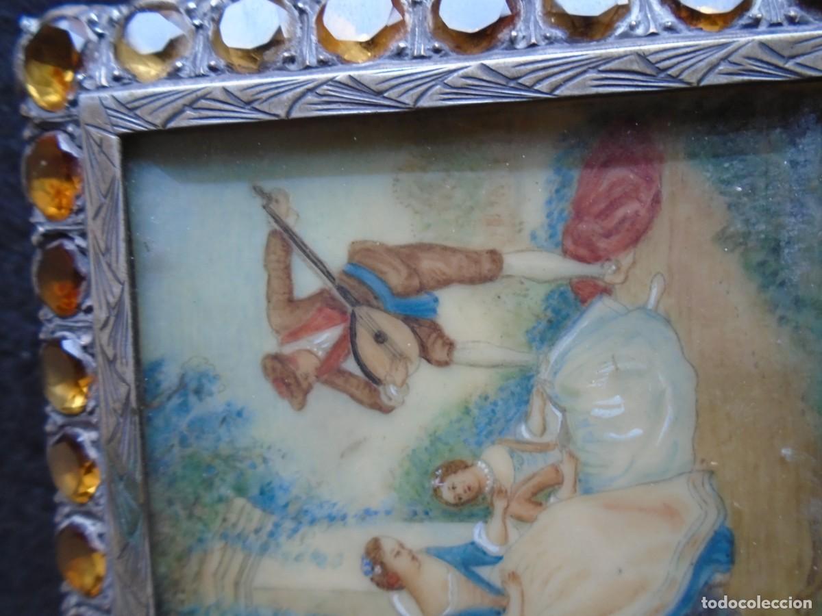 Antig&uuml;edades: (PIT-260301)POLVERA DE PLATA CON TOPACIOS CON ESCENA ROMANTICA SOBRE CELULOIDE - Foto 13