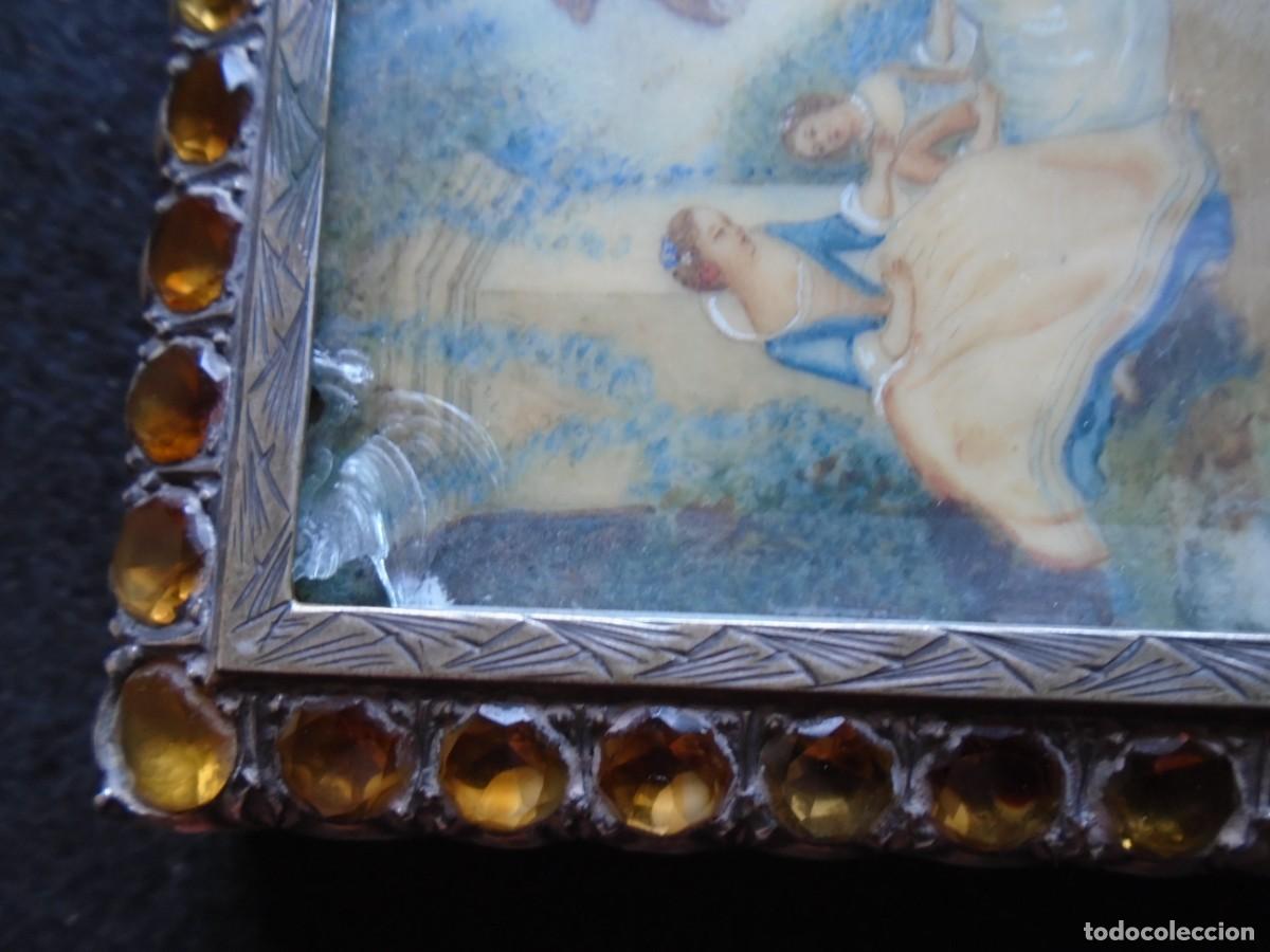 Antig&uuml;edades: (PIT-260301)POLVERA DE PLATA CON TOPACIOS CON ESCENA ROMANTICA SOBRE CELULOIDE - Foto 16