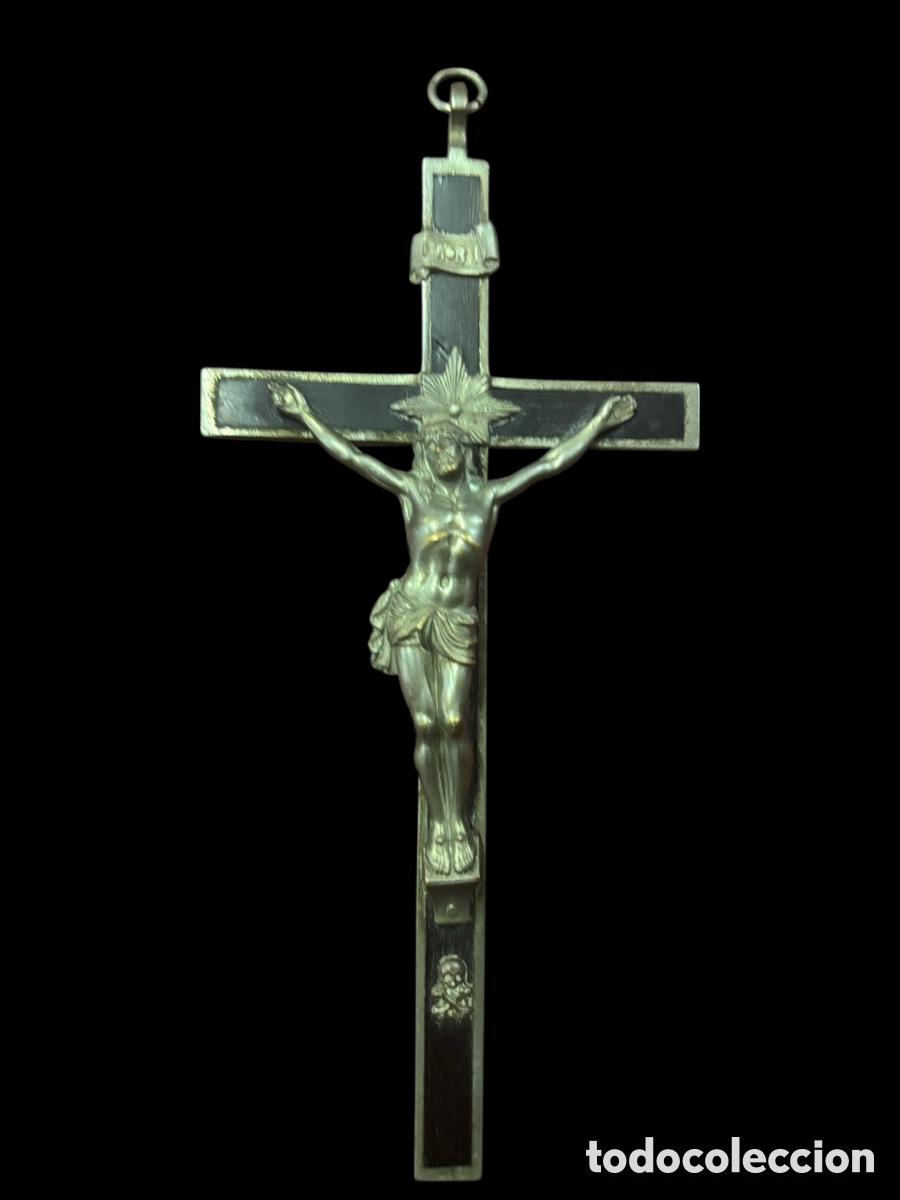 Antig&uuml;edades: Antiguo crucifijo de bronce. - Foto 1