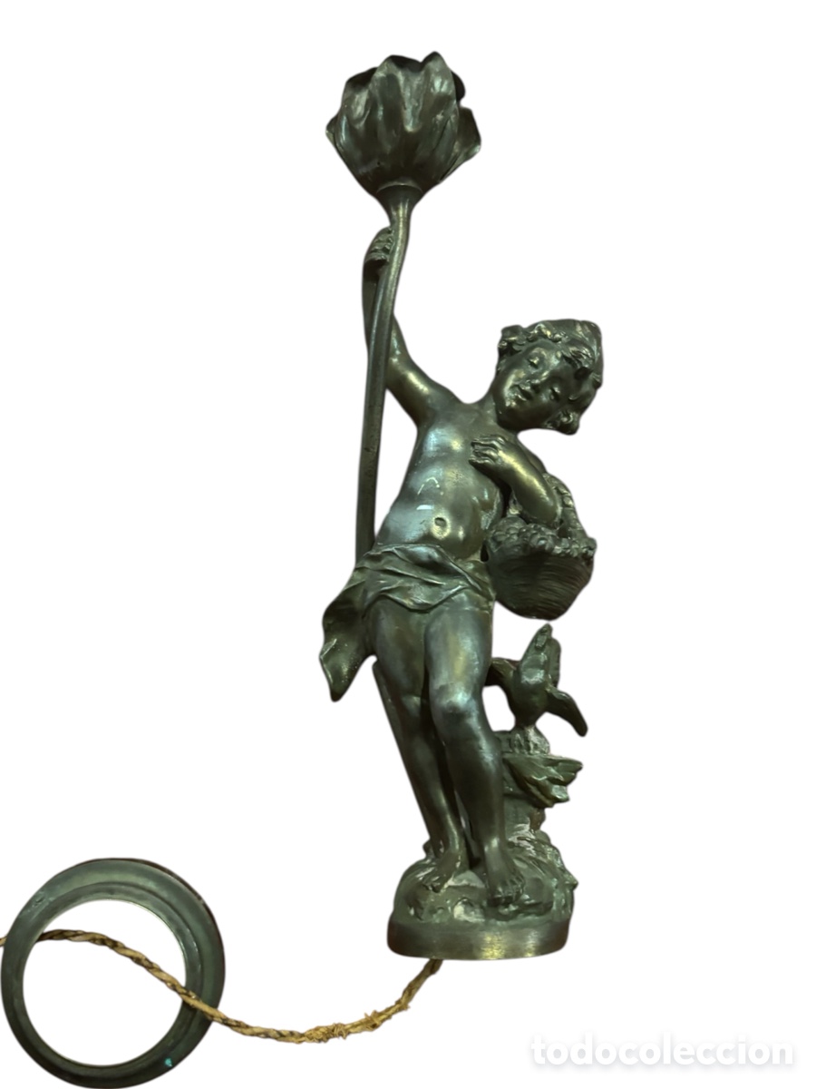 Antig&uuml;edades: Lamparita de bronce. Francesa. - Foto 2