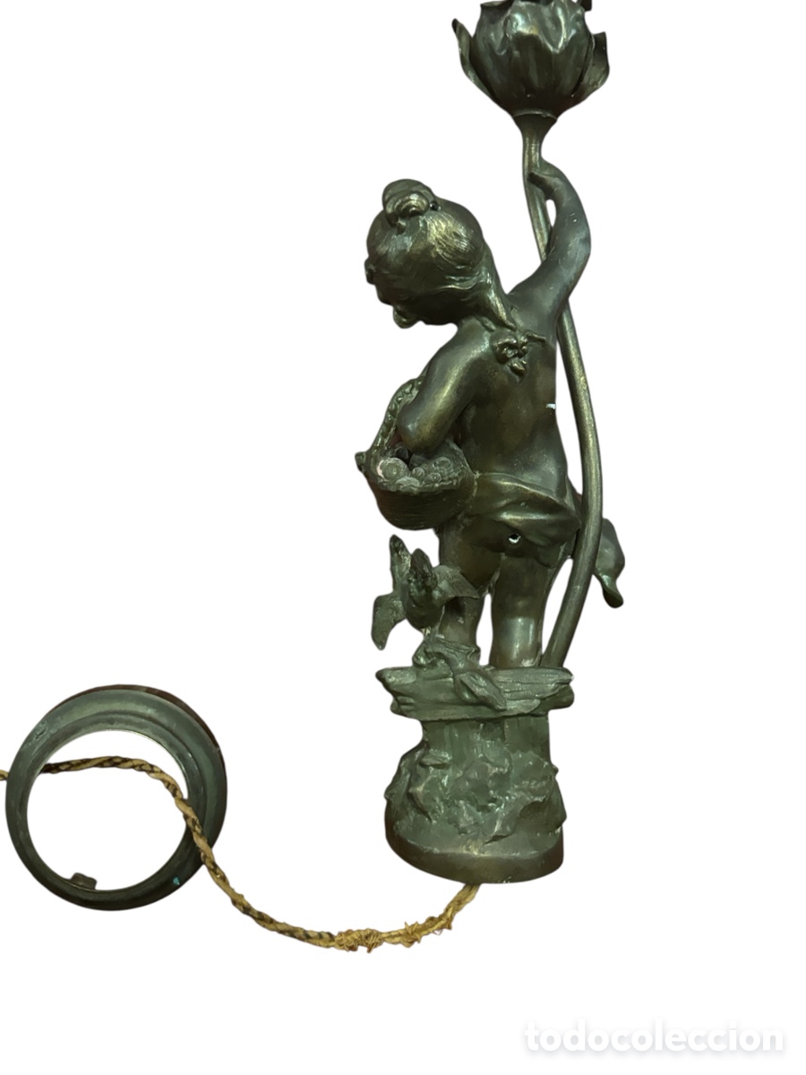 Antig&uuml;edades: Lamparita de bronce. Francesa. - Foto 3