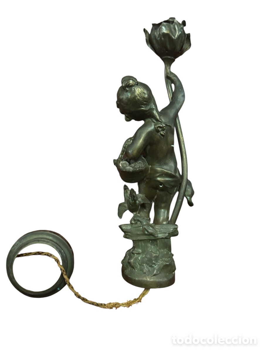 Antig&uuml;edades: Lamparita de bronce. Francesa. - Foto 4