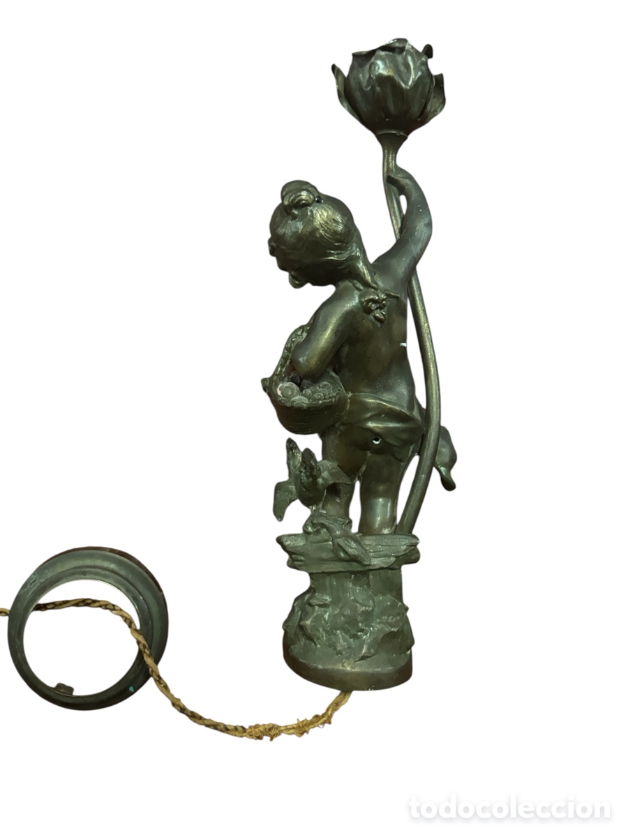 Antig&uuml;edades: Lamparita de bronce. Francesa. - Foto 5