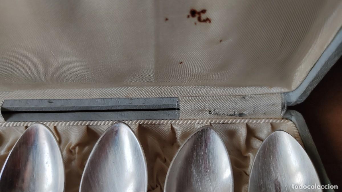 Antig&uuml;edades: Conjunto de 6 cucharas de postre de Alpaca - Foto 16