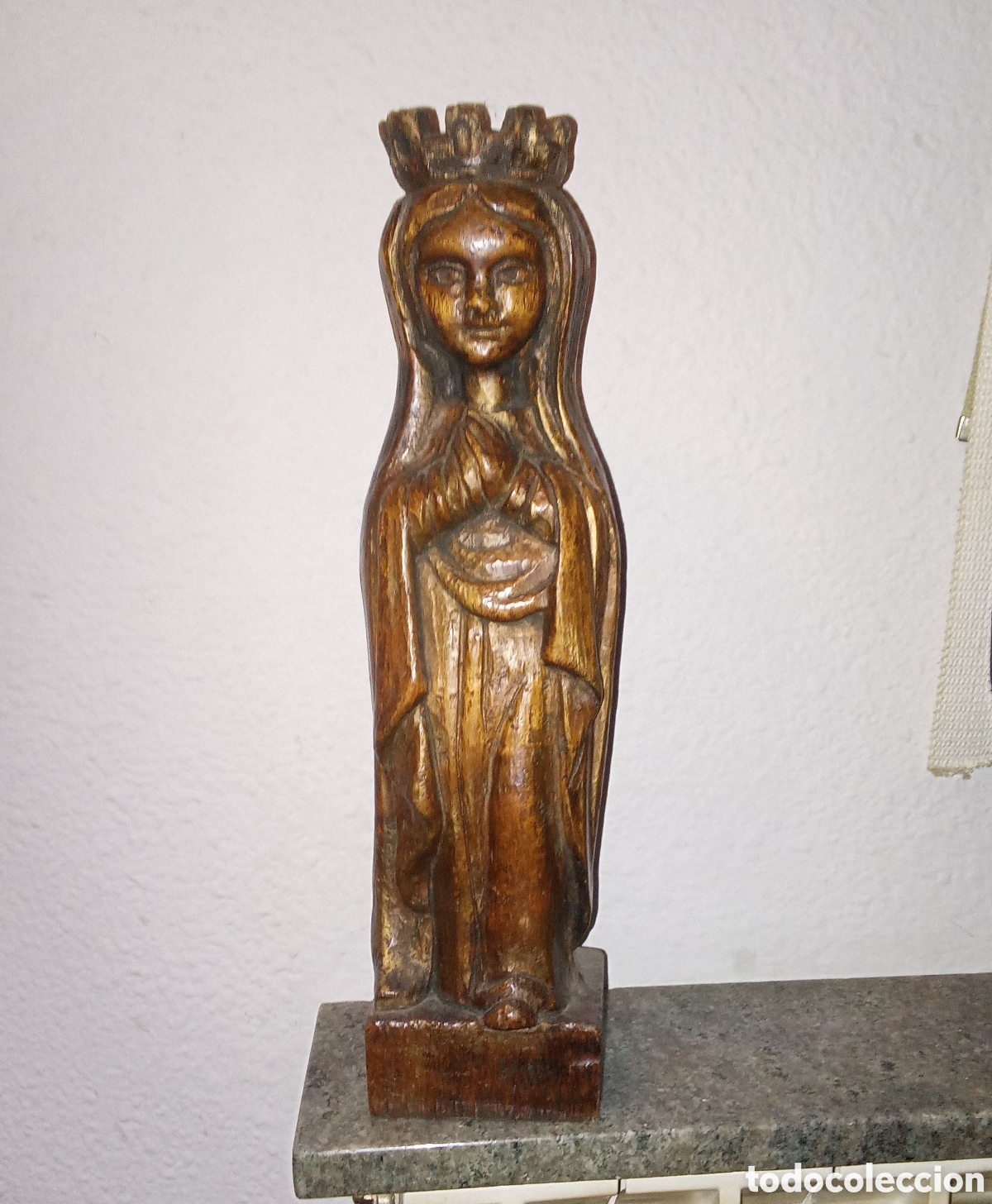 Antig&uuml;edades: VIRGEN ANTIGUA TALLADA A MANO - Foto 3