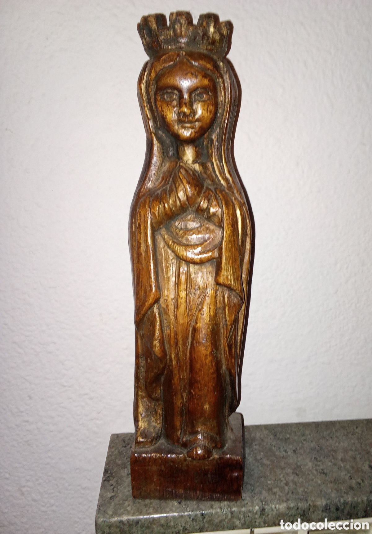 Antig&uuml;edades: VIRGEN ANTIGUA TALLADA A MANO - Foto 1