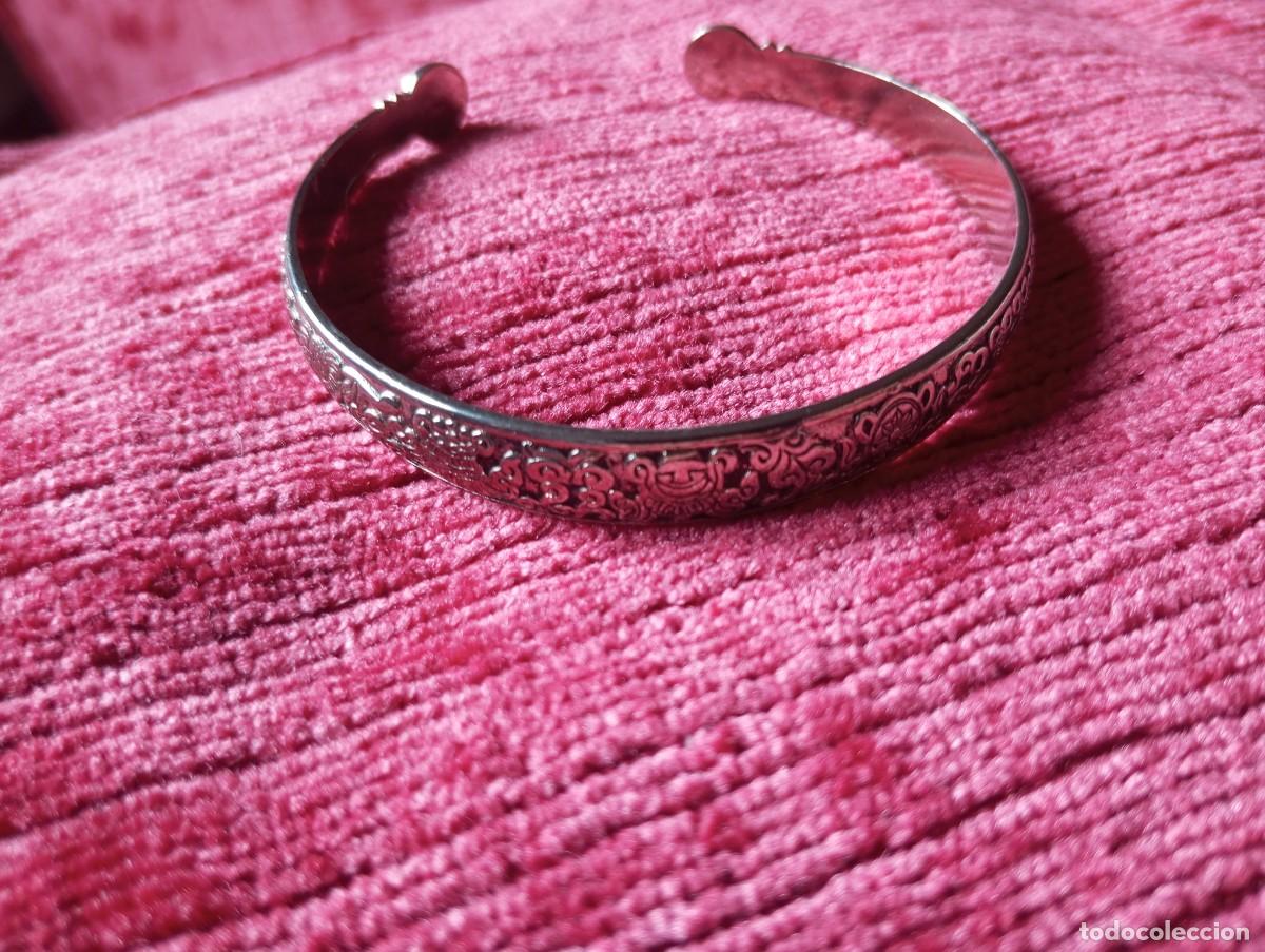 Antig&uuml;edades: PULSERA DE LA INDIA DE PLATA CON GRABADOS ALEG&Oacute;RICOS - Foto 1