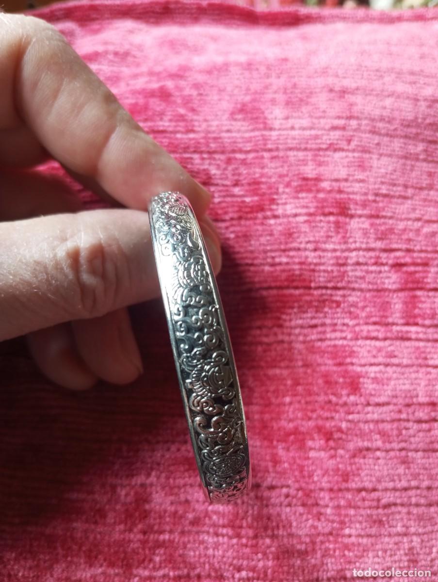 Antig&uuml;edades: PULSERA DE LA INDIA DE PLATA CON GRABADOS ALEG&Oacute;RICOS - Foto 3