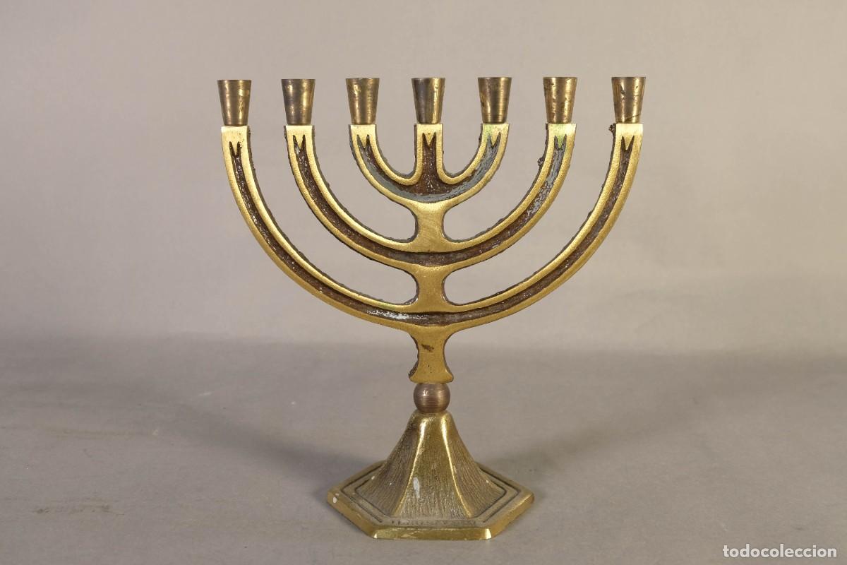 Antig&uuml;edades: CANDELABRON DE 7 LUCES EN METAL DORADO - Foto 1