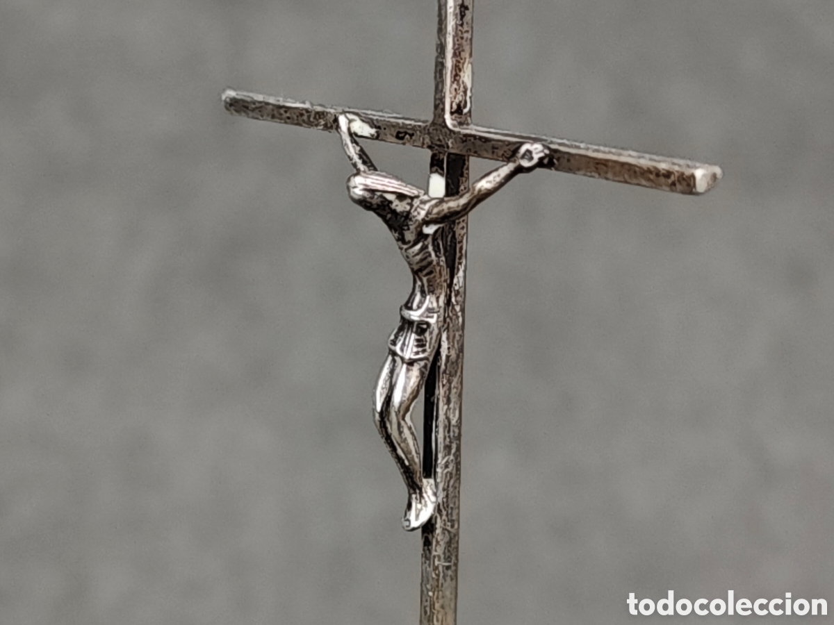 Antig&uuml;edades: Antiguo Crucifijo de Plata - Foto 6