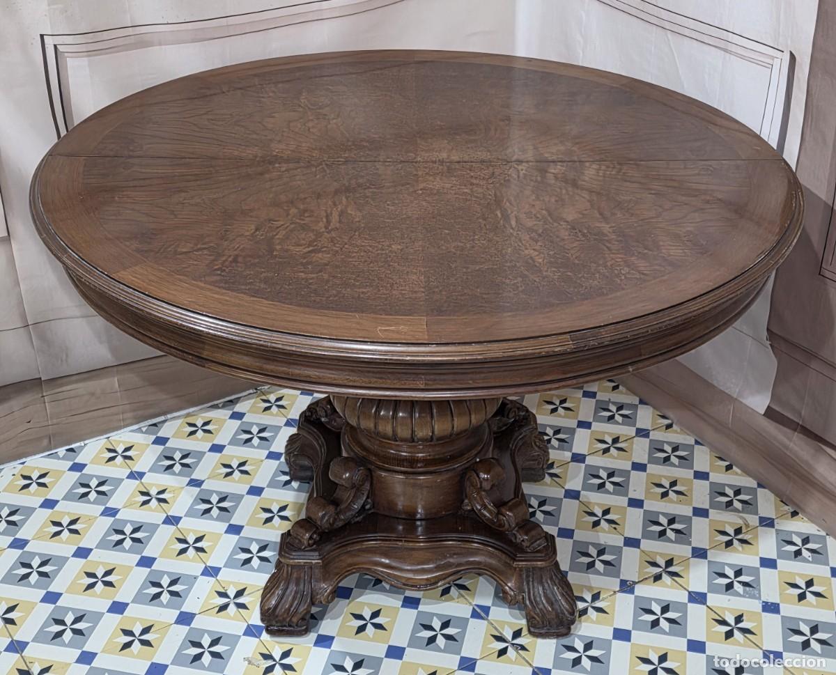 Antig&uuml;edades: MESA DE COMEDOR EXTENSIBLE DE FINALES DEL SIGLO XIX - Foto 1