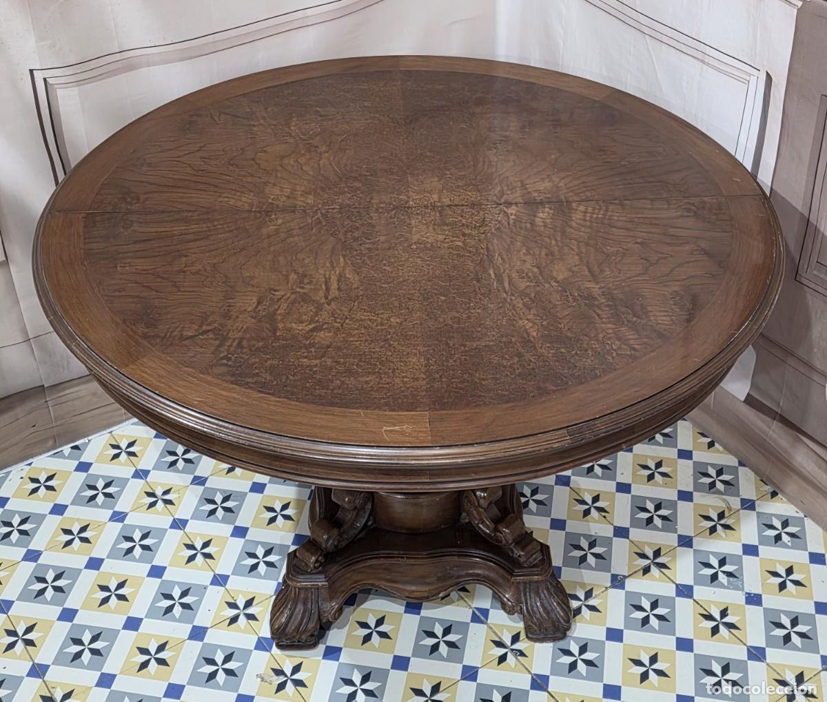 Antig&uuml;edades: MESA DE COMEDOR EXTENSIBLE DE FINALES DEL SIGLO XIX - Foto 4