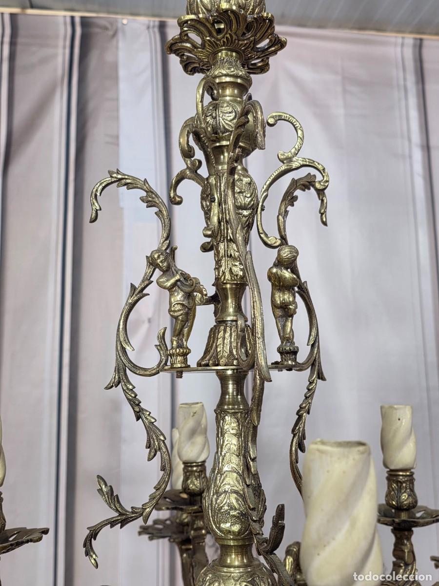 Antig&uuml;edades: Antigua lampara de bronce - Foto 4