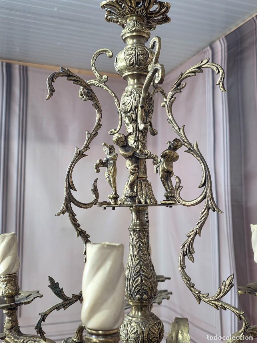 Antig&uuml;edades: Antigua lampara de bronce - Foto 5