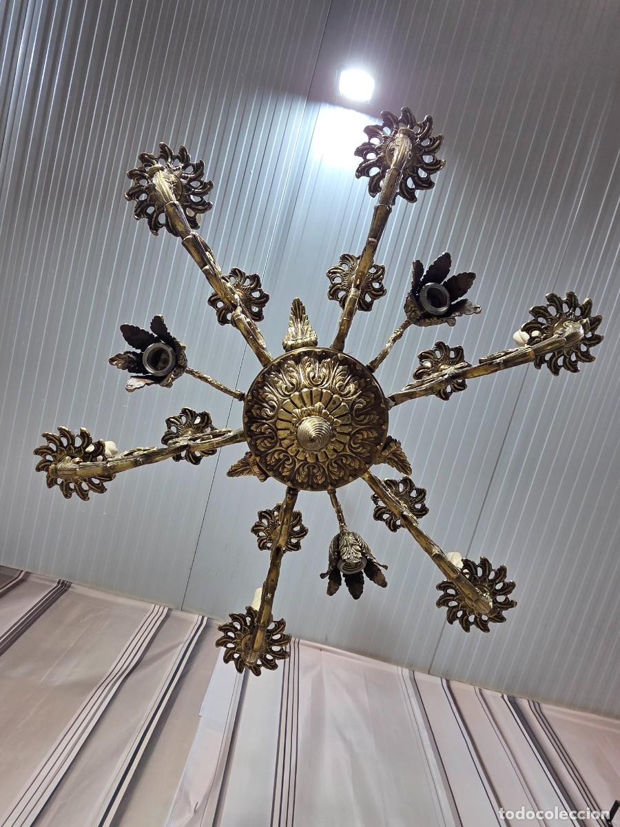 Antig&uuml;edades: Antigua lampara de bronce - Foto 6