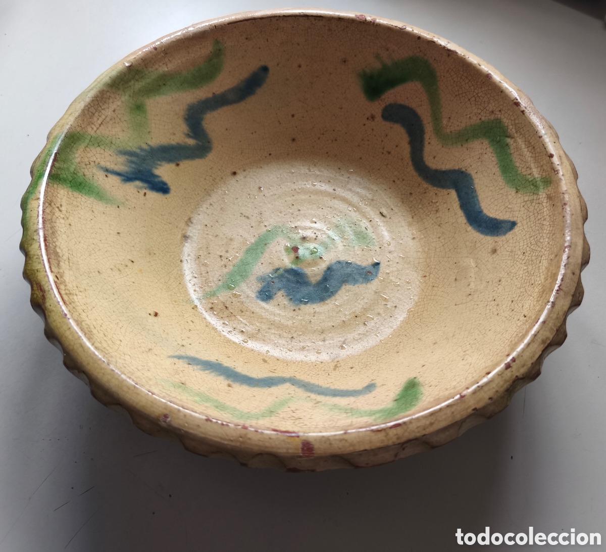 Antig&uuml;edades: lebrillo antiguo, recipiente tradicional de barro, - Foto 2