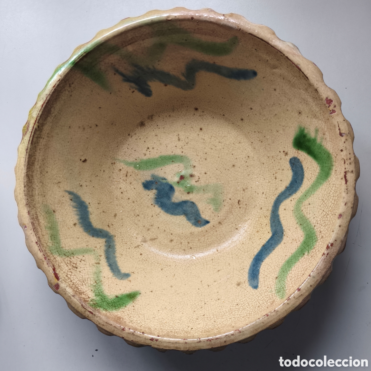 Antig&uuml;edades: lebrillo antiguo, recipiente tradicional de barro, - Foto 1