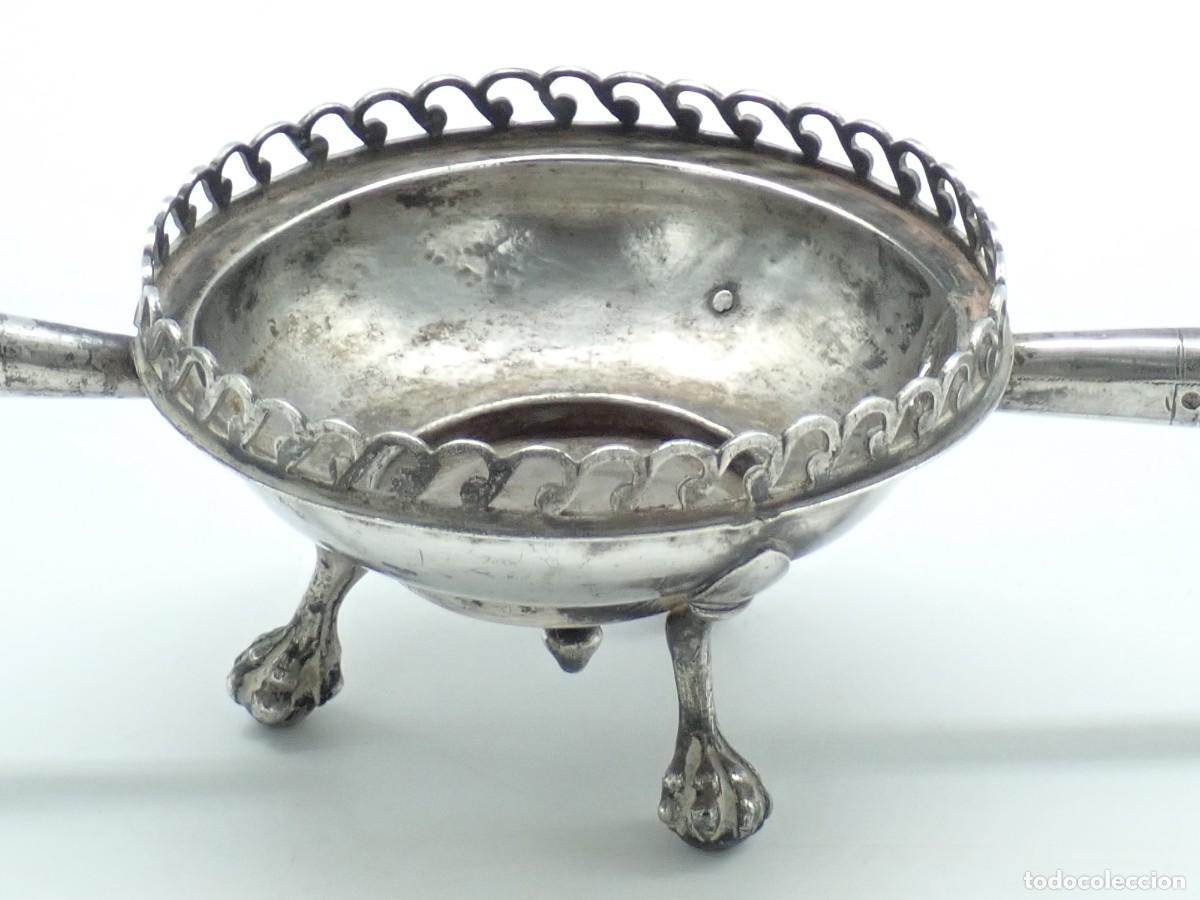 Antig&uuml;edades: CHOFETA EN PLATA PUNZONADA Y MANGOS DE MADERA - Foto 2