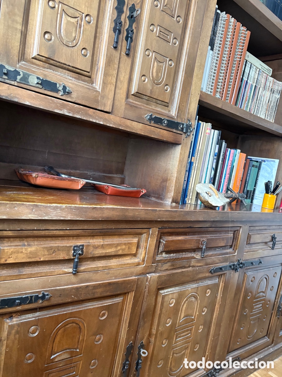 Antig&uuml;edades: Conjunto se despacho con escritorio, sill&oacute;n y librer&iacute;a - Foto 3