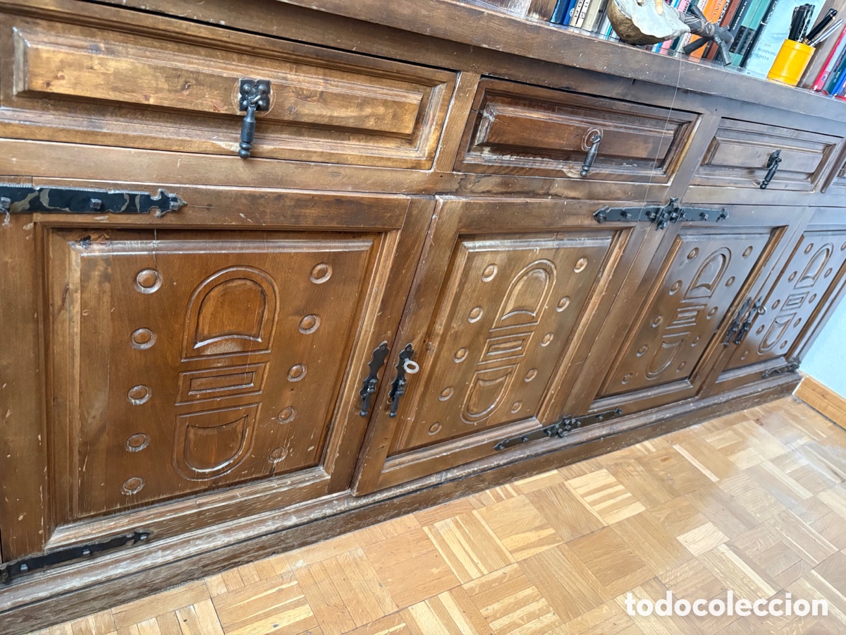 Antig&uuml;edades: Conjunto se despacho con escritorio, sill&oacute;n y librer&iacute;a - Foto 4