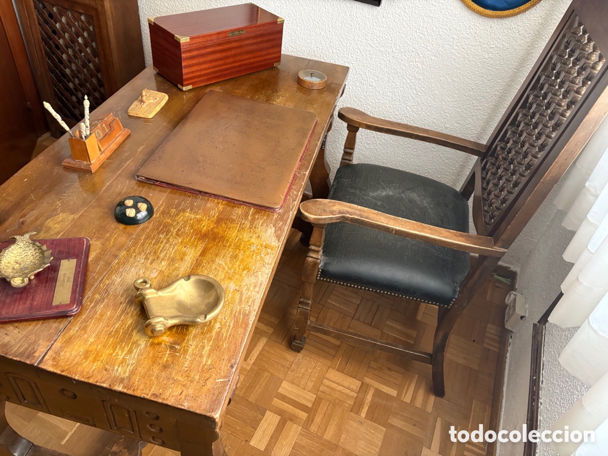Antig&uuml;edades: Conjunto se despacho con escritorio, sill&oacute;n y librer&iacute;a - Foto 8