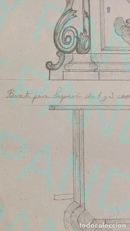 Antig&uuml;edades: Boceto-Proyecto para Sagrario S. XIX - Foto 3