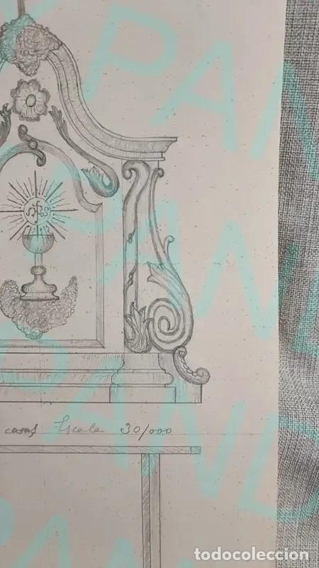 Antig&uuml;edades: Boceto-Proyecto para Sagrario S. XIX - Foto 2