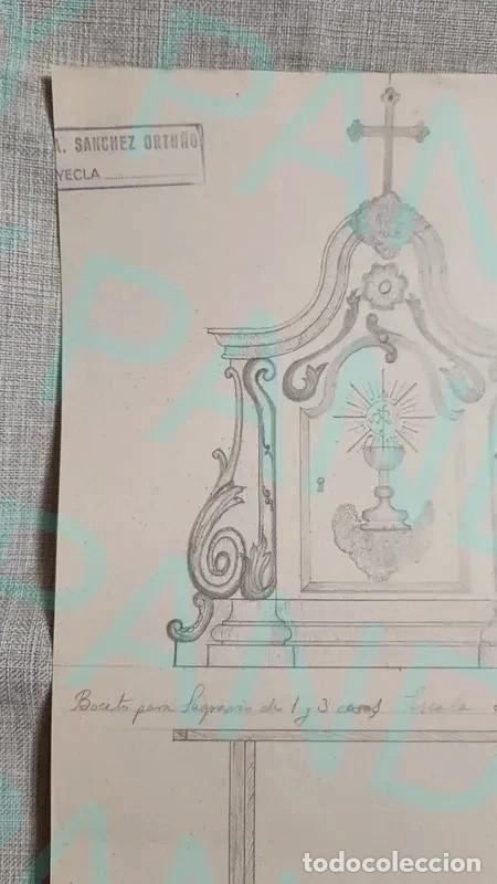 Antig&uuml;edades: Boceto-Proyecto para Sagrario S. XIX - Foto 11