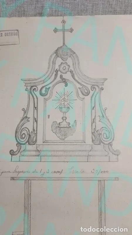 Antig&uuml;edades: Boceto-Proyecto para Sagrario S. XIX - Foto 10