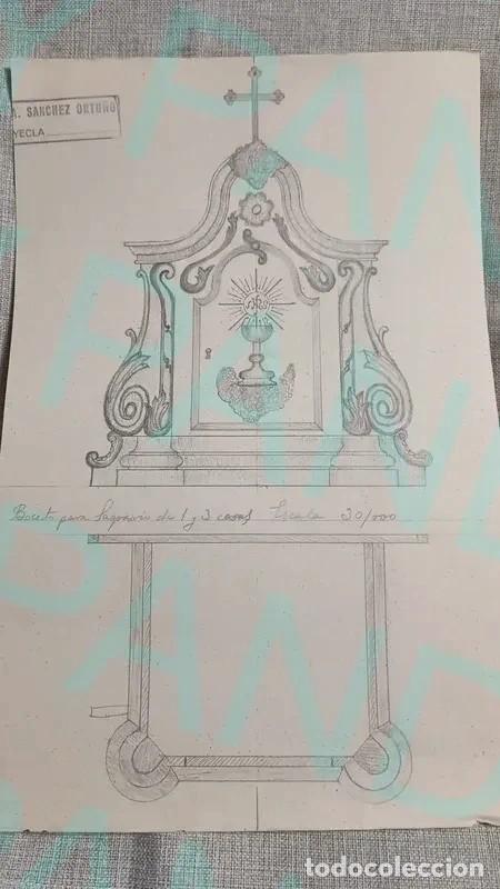 Antig&uuml;edades: Boceto-Proyecto para Sagrario S. XIX - Foto 13